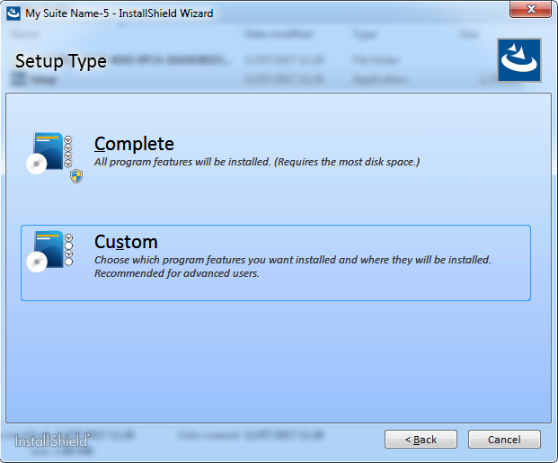 Screenshot of the wizard dialog after the change.