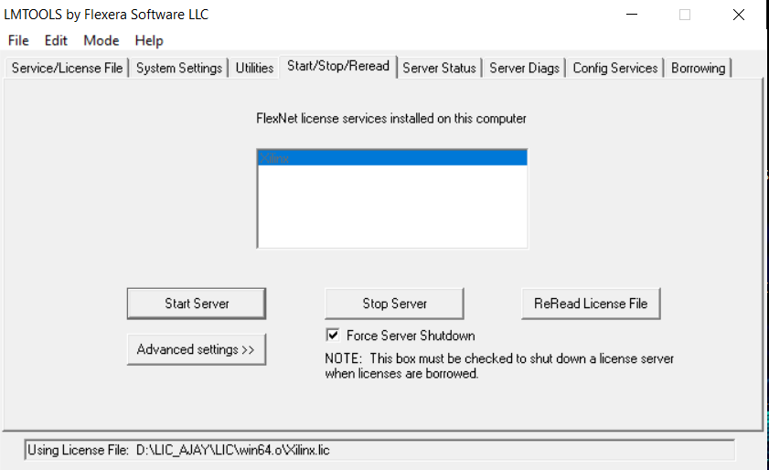 Start server. LMTOOLS by Flexera. VD is starting, please check vendor Daemon's status in debug log. LMTOOLS Utility. Маткад 15 имя сервера FLEXLM.