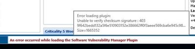 An error occurred while loading the Software Vulnerability Manager Plugin.JPG