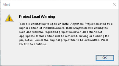 Project Load Warning