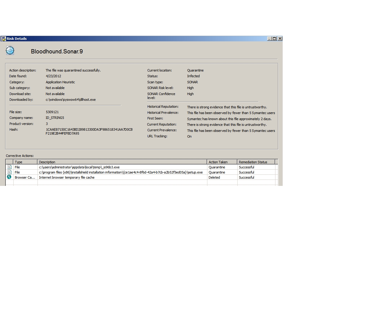 removal status 1603 removing symantec endpoint protection
