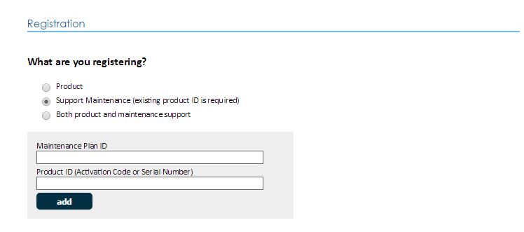 Option 2 - If you are registering a support plan